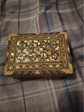 Egyptian Mother of Pearl Jewelry/Trinket Box